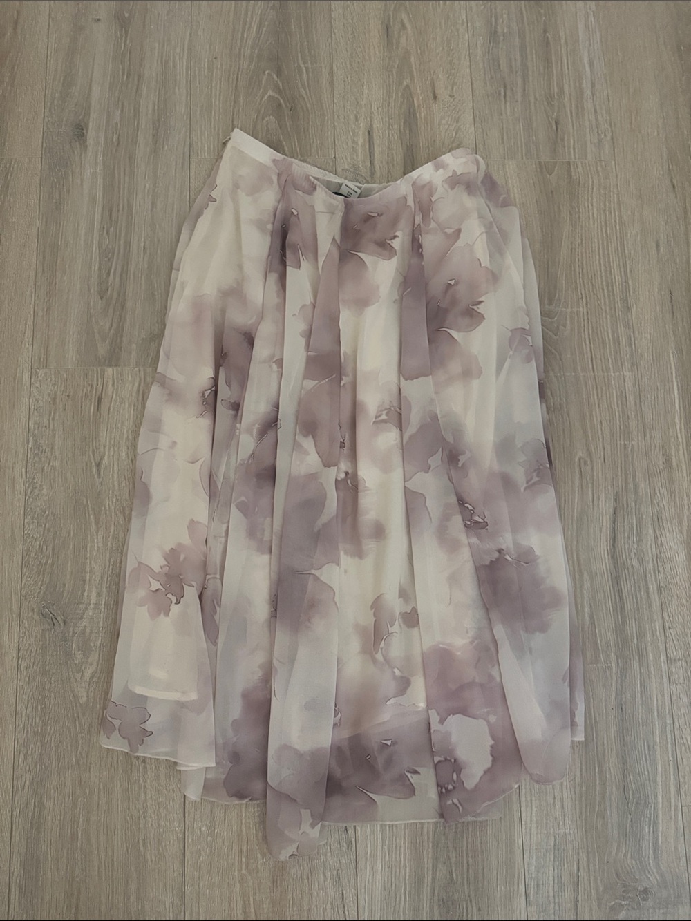 Rachel Zoe Watercolor Floral A-Line Skirt in Lavender